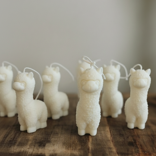 Velas decorativas en forma de alpaca de cera de soja artesanal Velatea