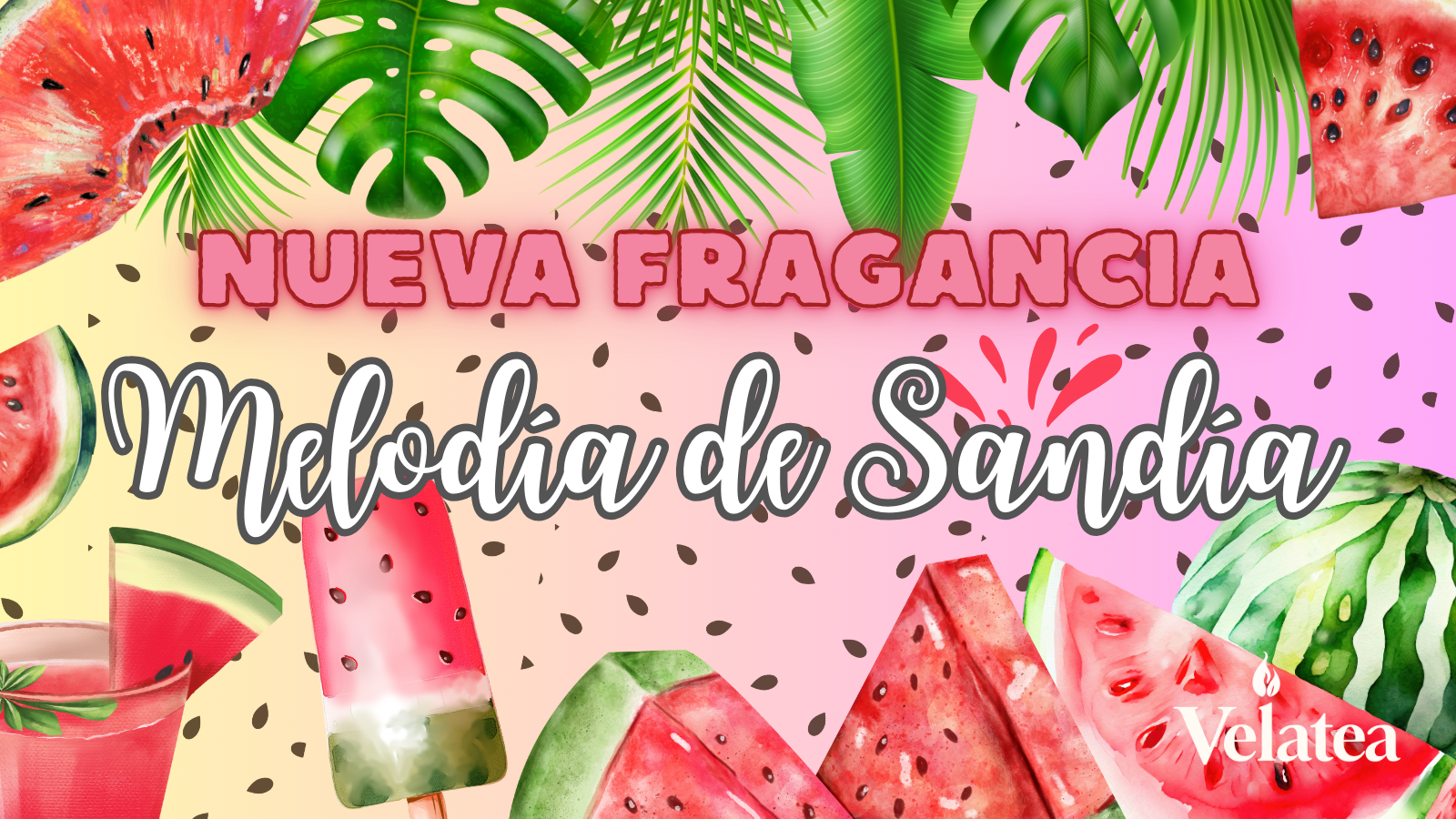 Refrescante, jugosa y veraniega ☀️. Descubre Melodía de Sandía, la nueva fragancia de Velatea en velas de soja artesanales, perfecta para llenar tu hogar de alegría.