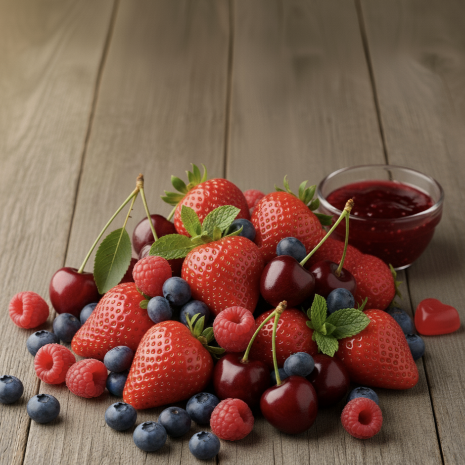 Un aroma alegre y juvenil con moras, frambuesas y notas jugosas