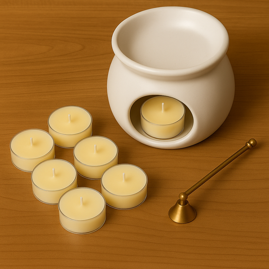 Velitas de té de cera de soja con aroma a Natillas de la Abuela en recipiente de policarbonato Velatea