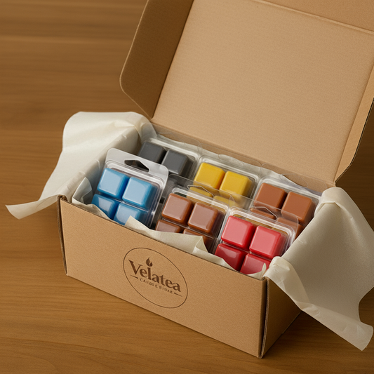 Pack de 6 tabletas de wax melts personalizables de cera de soja ecológica Velatea