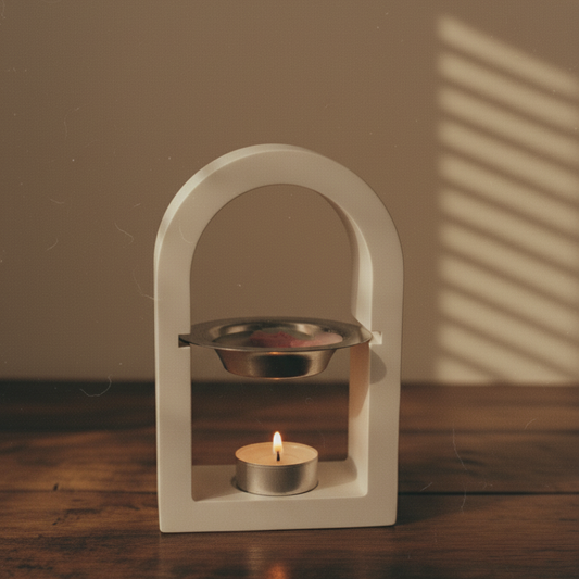 Quemador de wax melts en resina acrílica ecológica blanco Velatea