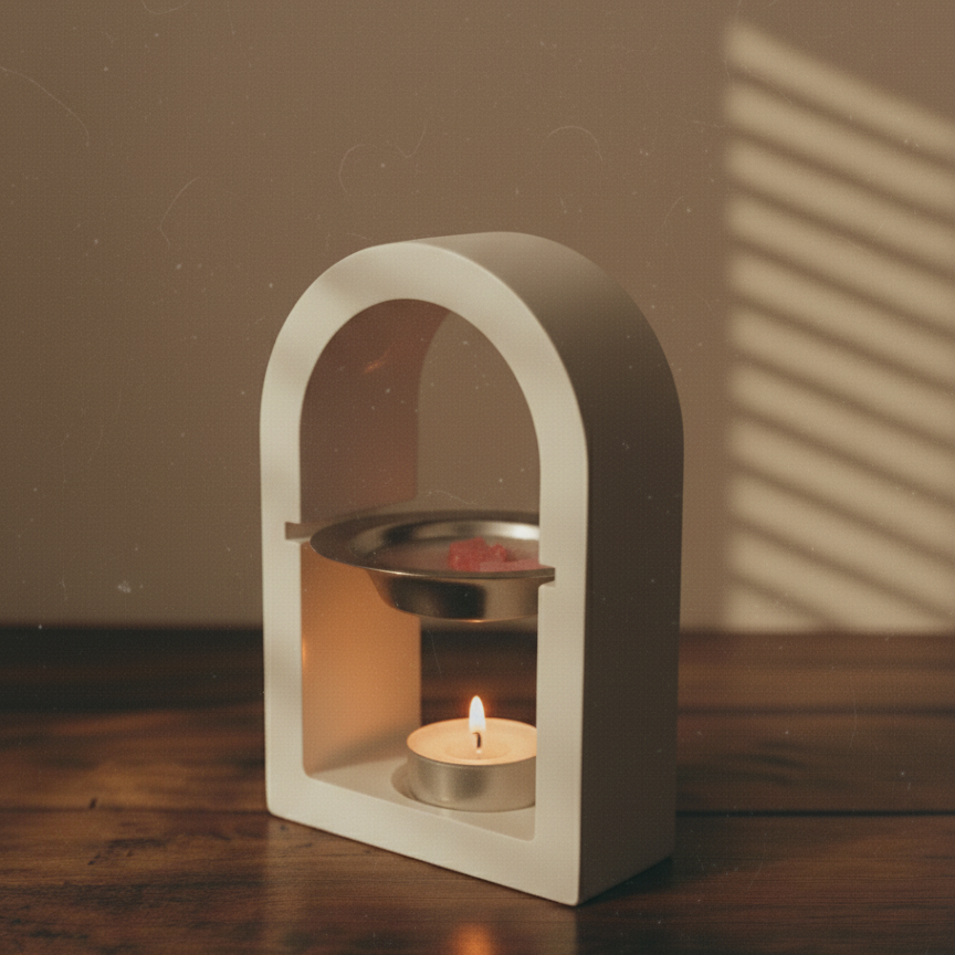 Quemador de wax melts en resina acrílica ecológica blanco Velatea