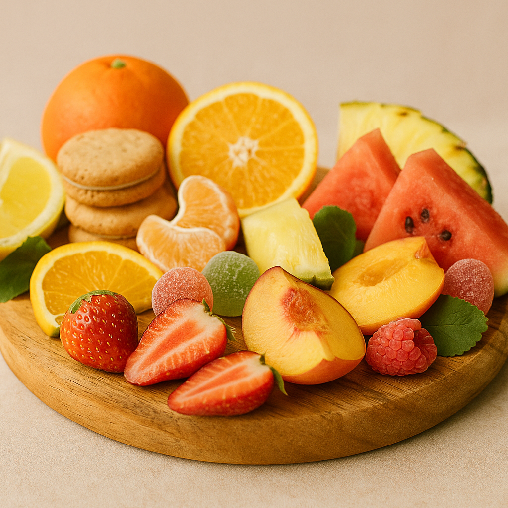 Descubre nuestras fragancias frutales y gourmand: la mezcla perfecta de frutas frescas, postres y chuches, en velas ecológicas hechas a mano en España. Transforma cada día en un placer.