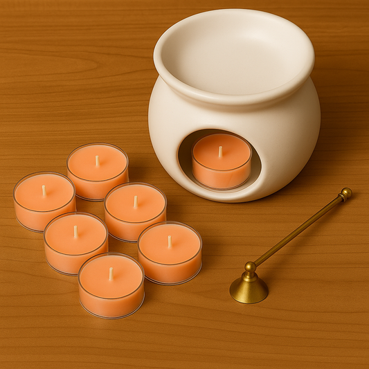 Pack de 6 velitas de té de soja con fragancia Ámbar Negro y Cardamomo Velatea